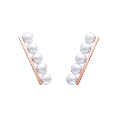 Boucles d'oreilles Tasaki Balance Plus en or Sakugragold™ et perles Akoya
