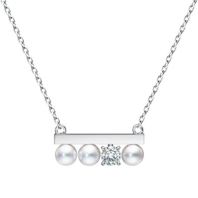 Collier Tasaki Balance diamond solo petit modèle en or blanc , perles Akoya et diamant