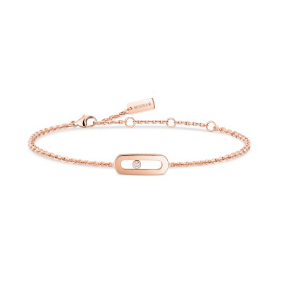Bracelet Messika Move Uno en or rose et diamant