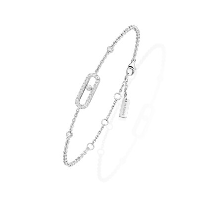 Bracelet Messika Move Uno pavé en or blanc et diamants