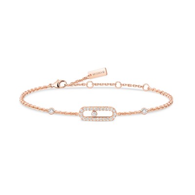 Bracelet Messika Move Uno pavé en or rose et diamants