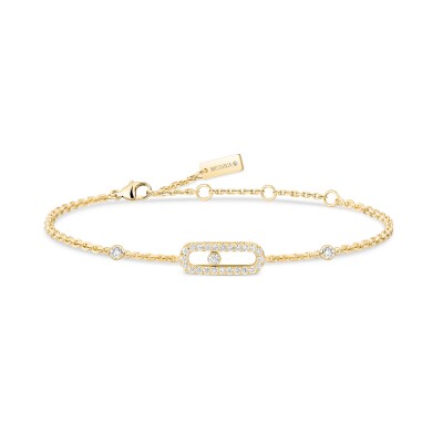 Bracelet Messika Move Uno pavé en or jaune et diamants