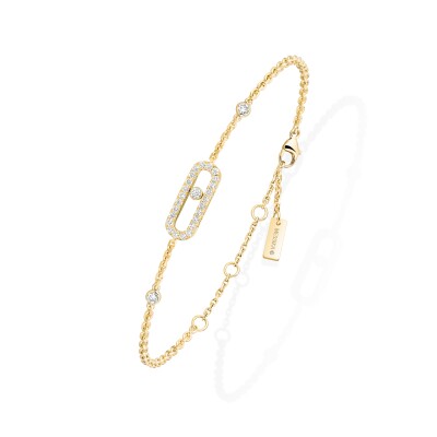 Bracelet Messika Move Uno pavé en or jaune et diamants