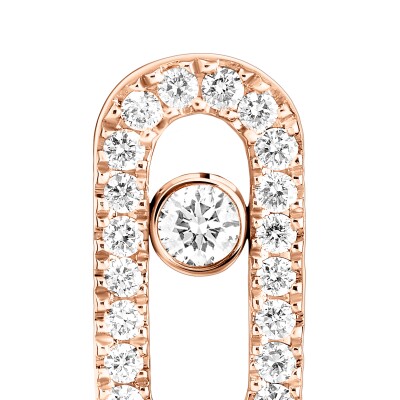 Messika Move Uno earrings, pink gold and pave diamonds