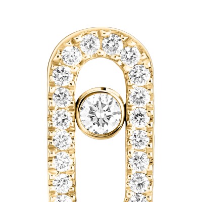 Messika Move Uno earrings, yellow gold and pave diamonds