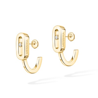 Messika Move Uno mini hoop earrings, yellow gold and diamonds