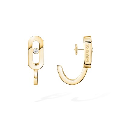Messika Move Uno mini hoop earrings, yellow gold and diamonds