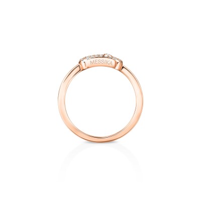 Messika Move Uno ring, pink gold and semi-pave diamonds