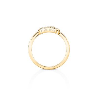 Messika Move Uno ring, yellow gold and semi-pave diamonds