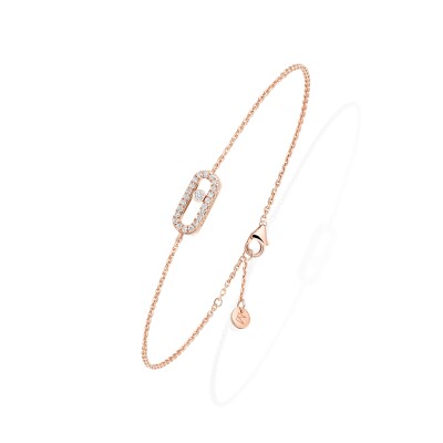 Bracelet Messika Care(s) pavé en or rose et diamants
