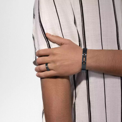 Bague Messika Move Titanium PM en titane noir et diamant