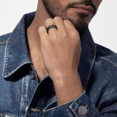 Bague Messika Move Titanium PM en titane graphite et diamant