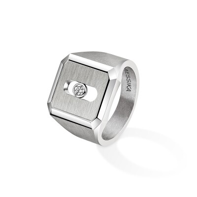 Bague chevalière Messika Move Titanium Naturel en titane et diamant