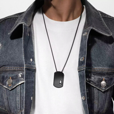 Collier Messika Move Titanium GM en titane noir et diamant