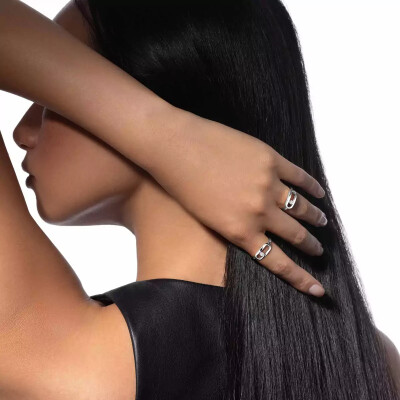 Messika Move Uno ring, white gold and diamond, large model