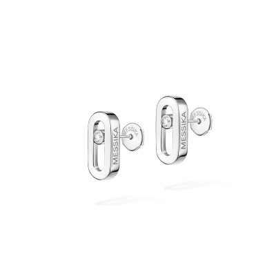 Messika Move Uno earrings, white gold and diamonds