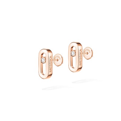 Messika Move Uno earrings, pink gold and diamonds