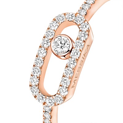 Messika Move Uno ring, pink gold and pave diamonds