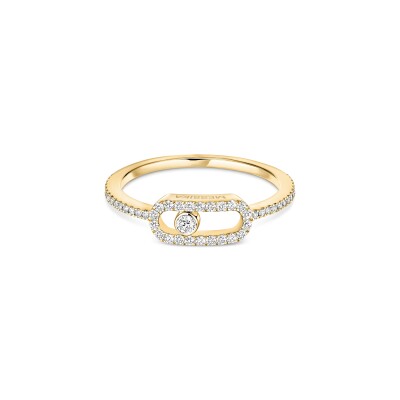Messika Move Uno ring, yellow gold and pave diamonds