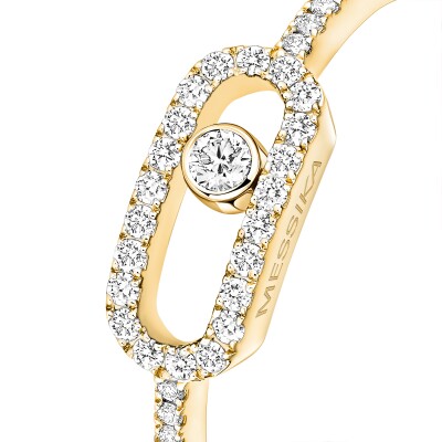 Messika Move Uno ring, yellow gold and pave diamonds