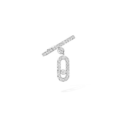 Boucles d'oreilles Messika Mono Clip Move Uno en or blanc et diamants