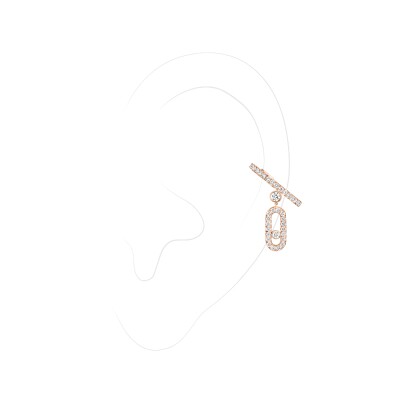 Boucles d'oreilles Messika Mono Clip Move Uno en or rose et diamants