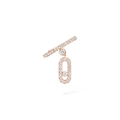 Boucles d'oreilles Messika Mono Clip Move Uno en or rose et diamants