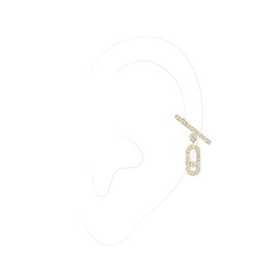 Boucles d'oreilles Messika Mono Clip Move Uno en or jaune et diamants