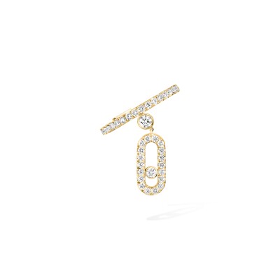 Boucles d'oreilles Messika Mono Clip Move Uno en or jaune et diamants