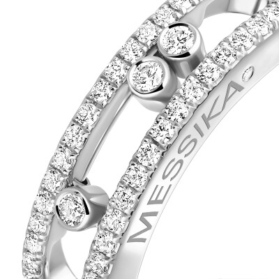 Messika Baby Move ring, white gold and pave diamonds