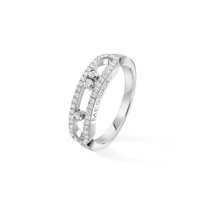 Messika Baby Move ring, white gold and pave diamonds