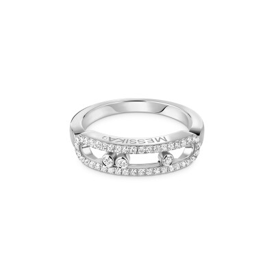 Messika Baby Move ring, white gold and pave diamonds