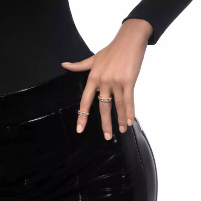 Messika Baby Move ring, pink gold and pave diamonds