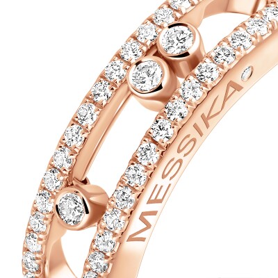 Messika Baby Move ring, pink gold and pave diamonds