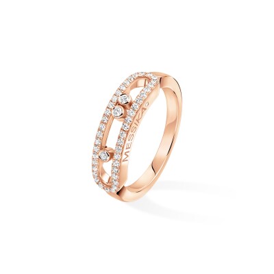 Messika Baby Move ring, pink gold and pave diamonds