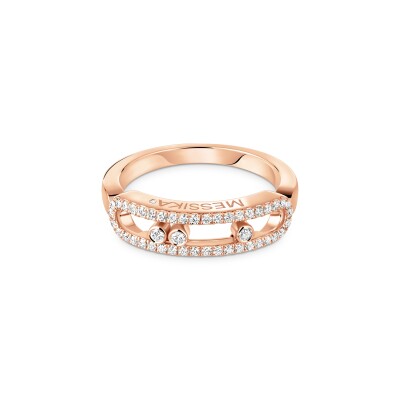 Messika Baby Move ring, pink gold and pave diamonds