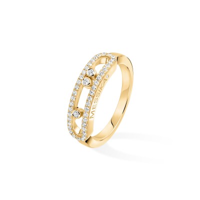 Messika Baby Move ring, yellow gold and pave diamonds