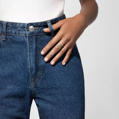 Bague double Messika Move Uno pavée en or rose et diamants