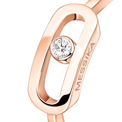Messika Move Uno ring, pink gold and diamond, large model