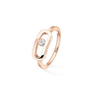 Messika Move Uno ring, pink gold and diamond, large model