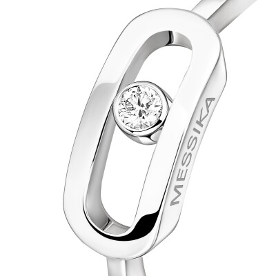 Messika Move Uno ring, white gold and diamond, large model