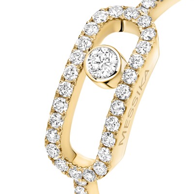 Messika Move Uno ring, yellow gold and pave diamonds, large model