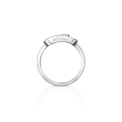 Messika Move Uno ring, white gold and pave diamonds, large model