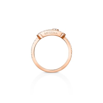 Messika Move Uno ring, pink gold and pave diamonds, large model