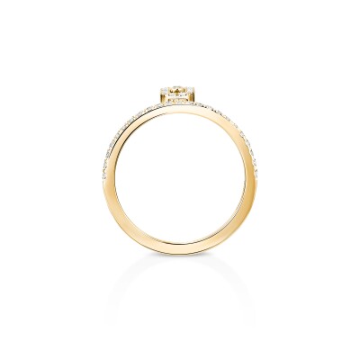 Messika Move Uno Pampille ring, yellow gold and pave diamonds