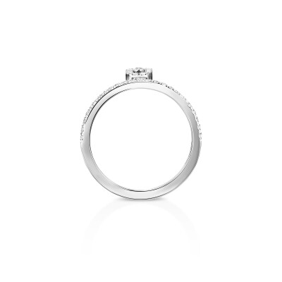 Messika Move Uno Pampille ring, white gold and pave diamonds