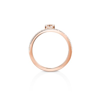Messika Move Uno Pampille ring, pink gold and pave diamonds