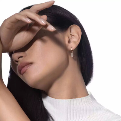 Messika Move Uno hoop earrings, pink gold and diamonds