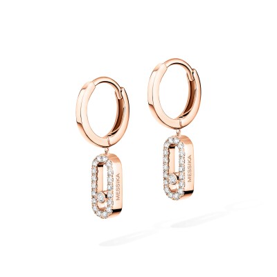 Messika Move Uno hoop earrings, pink gold and diamonds