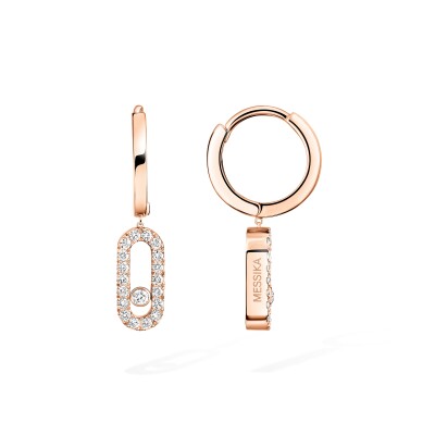 Messika Move Uno hoop earrings, pink gold and diamonds